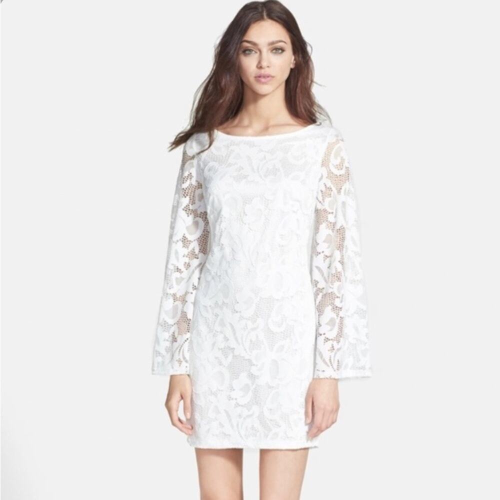 Alexia Admor Lace Bell Sleeve Dress White‎ Size XS NWT Wedding Shower